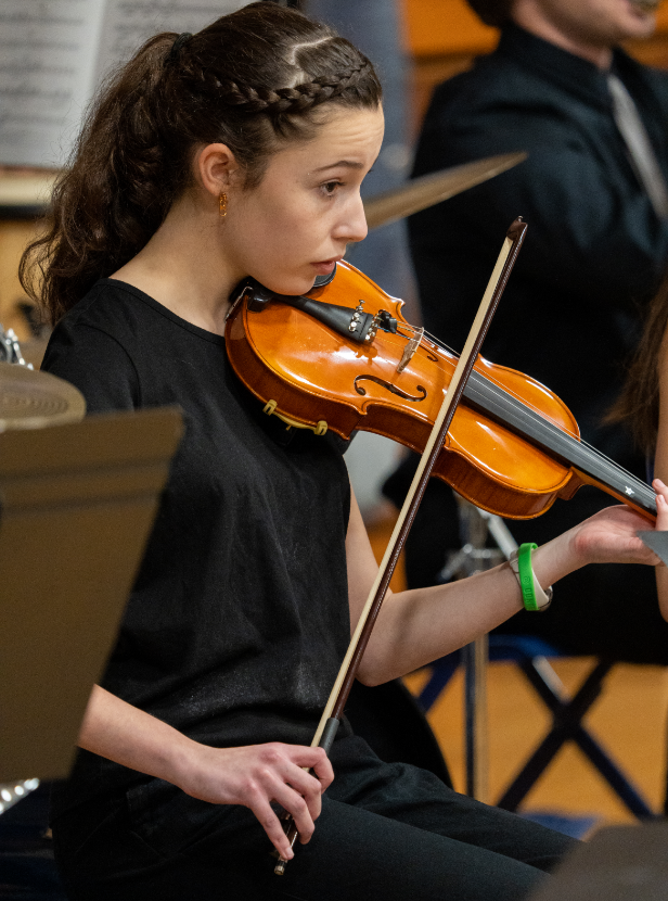 Student playing violin!